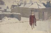 John Singer Sargent Mannikin in the Snow Sweden oil painting artist